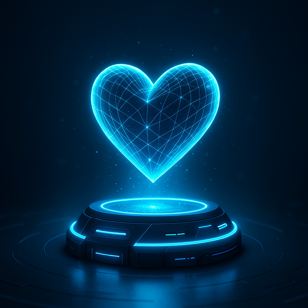 Holographic Heart on Pedestal